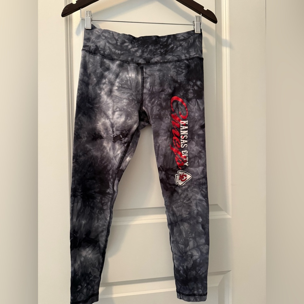NFL Kansas City Chiefs Womens Black and Gray Leggings